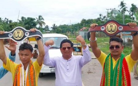 Tripura Shines in International K-1 Kickboxing Championship: Amir Debbarma and Manish Datta Bring Home Gold and Title Belts