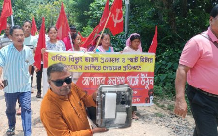 CPI(M) Holds Peaceful Sit-in Protest in Karbook Against Rising Power Tariffs and Smart Meters