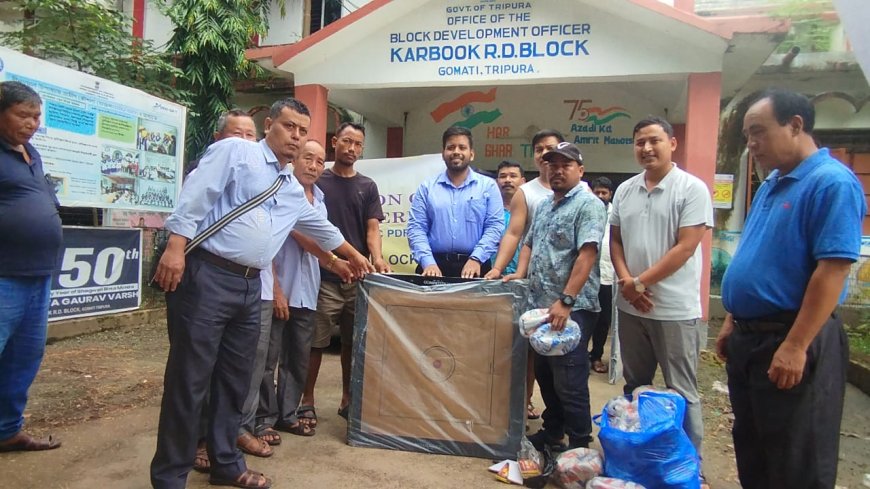 Sports Equipment Distributed to Community Leaders by Karbook RD Block Under BAC PDF Funds