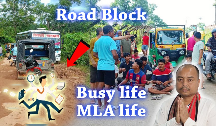 "Busy MLA Sanjoy Manik Tripura Finally Meets a Roadblock — Public Builds One for Him!"