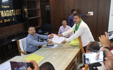 IPFT Candidate Pranab Tripura Files Nomination from 25 Nutunbazar–Malbasa Seat