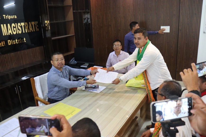 IPFT Candidate Pranab Tripura Files Nomination from 25 Nutunbazar–Malbasa Seat