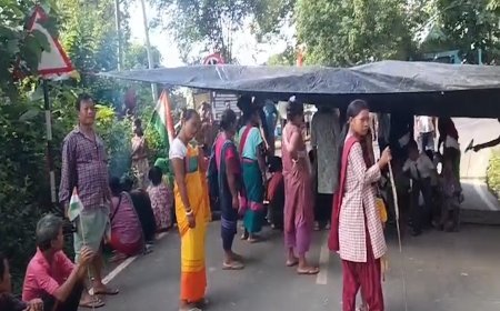 Chawmanu Villagers Block Road, Demand Footbridge and Safe Drinking Water