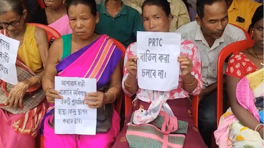 GMP, TYF and TSU Hold Mass Sit-In in Khowai Over Nine-Point Charter of Demands