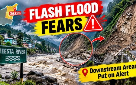 Flash Flood Fears Along Teesta as Landslide Partially Blocks River in Sikkim; Downstream Areas Put on Alert