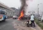 Sedan Catches Fire on EM Bypass Near Metropolitan Crossing