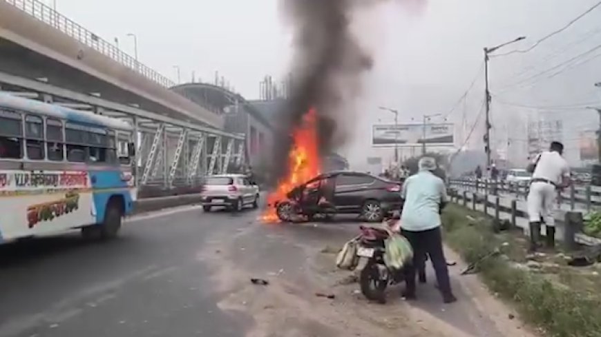 Sedan Catches Fire on EM Bypass Near Metropolitan Crossing