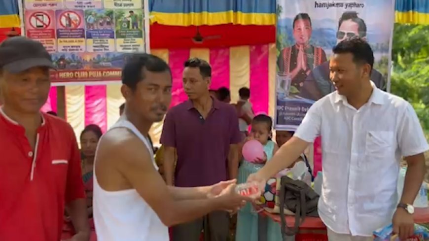 MDC Prasmit Debbarma Distributes Free Drinking Water and Balloons to Children During Durga Puja Across Halahali-Asharambari Constituency